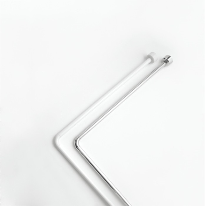 Штанга угловая для шторы в ванную, 80 х 170, цвет белый - Фото 1