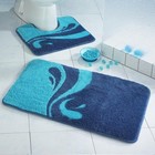 Набор ковриков для ванной «Симона», 2 шт: 50 х 80 см, 55 х 55 см, цвет голубой - фото 306944806