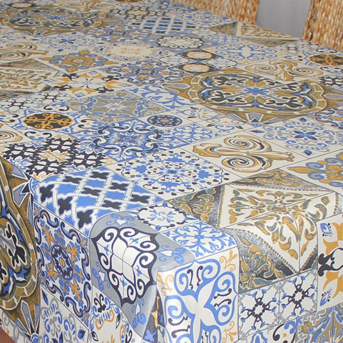 Скатерть "ALBA" Мозаика, 140х180 см, синий - Фото 1