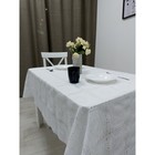 Клеёнка столовая «Ажурная», 138 см, рулон 15 пог. м., цвет белый - Фото 4