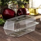 Контейнер одноразовый с неразъёмной крышкой ПР-К-025 «А», 400 мл, пластик, 21.7×11.5×8.3 см, внутр. 19.3×8.7×7.9 см, прозрачный - Фото 1