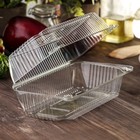 Контейнер одноразовый с неразъёмной крышкой ПР-К-025 «А», 400 мл, пластик, 21.7×11.5×8.3 см, внутр. 19.3×8.7×7.9 см, прозрачный - Фото 2