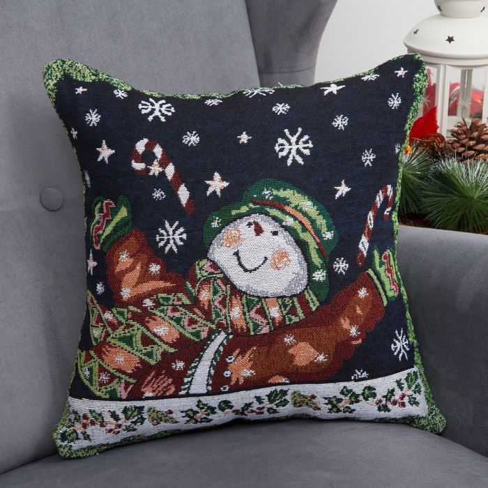 Наволочка "Этель" Снеговик 43х43 см - Фото 1