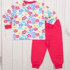 Пижама для девочки, рост 110-116 см, цвет малиновый, принт цветочки 404- AZ - Фото 2