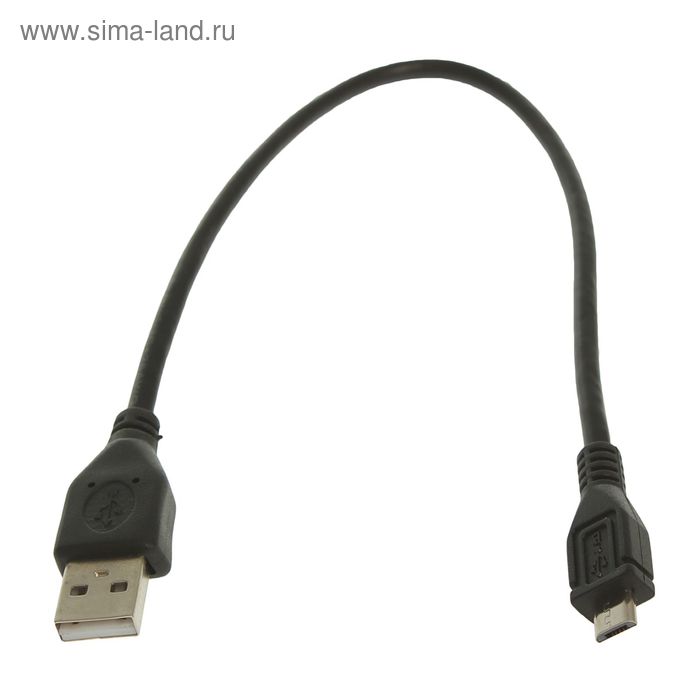 Кабель Cablexpert, micro USB - USB, 1 А, 30 см, черный,