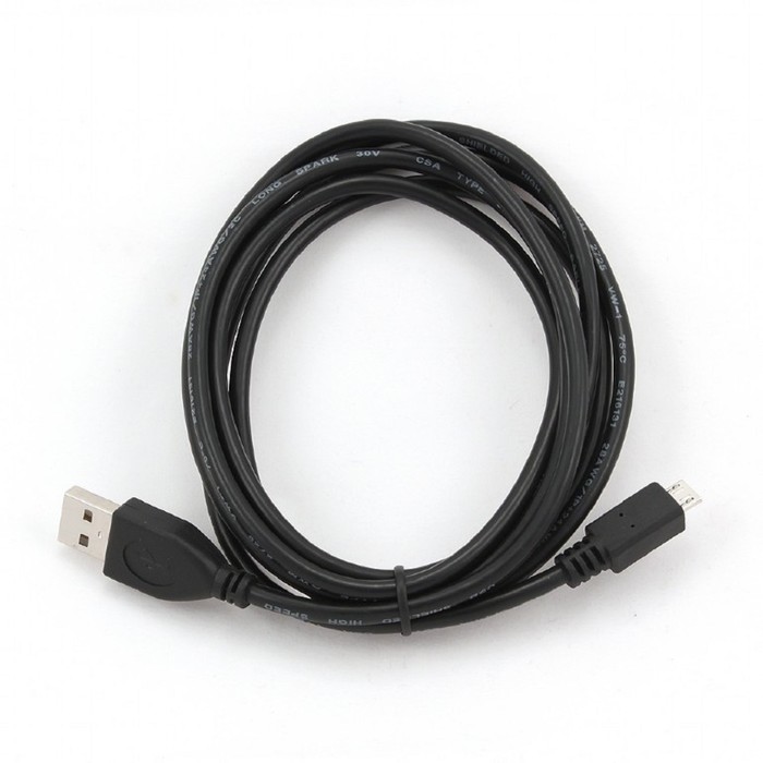 Кабель Cablexpert, microUSB - USB, 1 А, 3 м, чёрный, - фото 1905425039