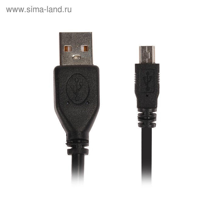 Кабель интерфейсный Cablexpert CCP-USB2-AM5P-1, USB2.0, A(m)-mini B(5pin), 0.3 м, черный - Фото 1