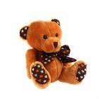 Мягкая игрушка «Мишка с бантом», на лапках и ушках сердечки, цвет коричневый - Фото 2