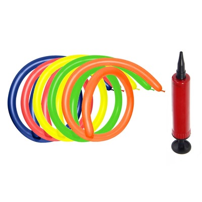 Воздушные шары для моделирования 150 см, d=2.5 см, 24 шт. + насос, МИКС