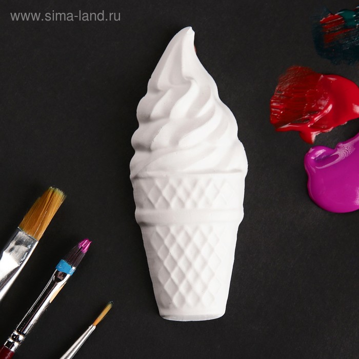 Фигура для раскраски с подвесом "Рожок мороженое" 10х4х2см - Фото 1
