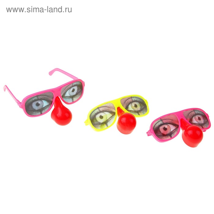 Карнавальные очки с носом "Взгляд", цвета МИКС - Фото 1
