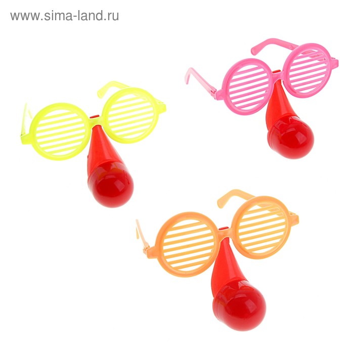 Карнавальные очки световые с носом "Сеточка", цвета МИКС - Фото 1