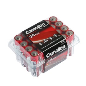 Батарейка алкалиновая Camelion Plus Alkaline, AA, LR6-24BOX (LR6-PB24), 1.5В, набор 24 шт.