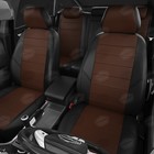Авточехлы для Hyundai Creta 1 с 2016-2021 г., джип, перфорация, экокожа, цвет шоколад, чёрный - Фото 2