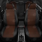 Авточехлы для Hyundai Creta 1 с 2016-2021 г., джип, перфорация, экокожа, цвет шоколад, чёрный - Фото 3