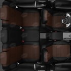 Авточехлы для Hyundai Creta 1 с 2016-2021 г., джип, перфорация, экокожа, цвет шоколад, чёрный - Фото 8