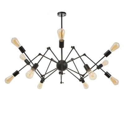 Люстра «Краб» E27 12×40 Вт черный 80×80×100 см BayerLux