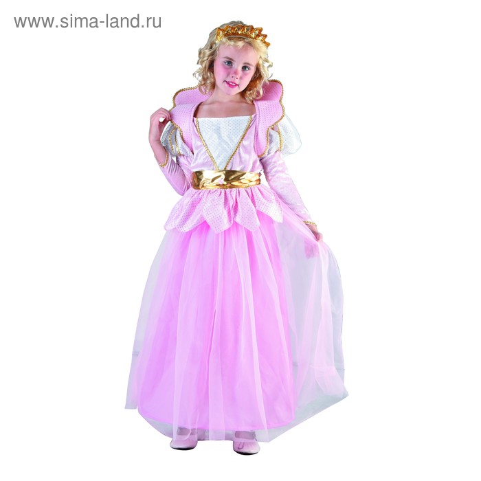 Карнавальный костюм "Принцесса", 3 предмета: платье, украшение на голову, пояс, размер М 120-130 см - Фото 1