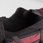 Сумка спортивная, 1 отдел на молнии, 3 наружных кармана, цвет чёрный/ бордовый - Фото 11