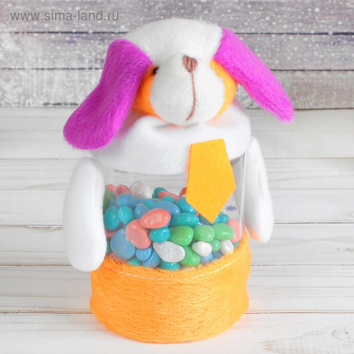 Конфетница «Пёсик», в галстуке, 80 г, цвета МИКС - Фото 1