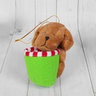 Мягка игрушка-подвеска "Собачка с корзинкой", цвета МИКС - Фото 1