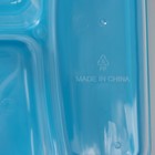 Ланч - бокс для еды, 3 отделения, 200/400 мл, 21×14.5×5.5 см, пластик, прямоугольный, голубой - Фото 5