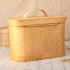 Хлебница с крышкой «Скоморохи», на шарнирах, с ручкой, 23×27×20 см, береста - Фото 3