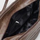 Сумка женская, 3 отдела на молниях, наружный карман, цвет коричневый - Фото 5