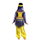 Карнавальный костюм "Восточная красавица. Шахерезада", топ с рукавами, штаны, повязка, цвет сине-жёлтый, р-р 28, рост 98-104 см - Фото 3
