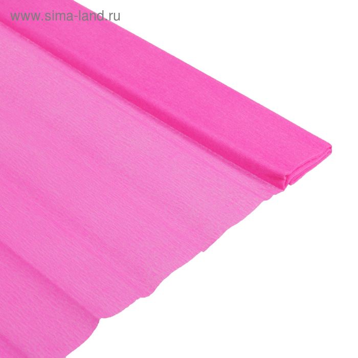 Бумага крепированная 50 х 200 см, в рулоне, 32 г/м2, розовый интенсив - Фото 1