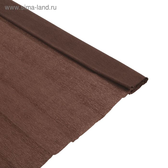 Бумага крепированная 50 х 200 см, в рулоне, 32 г/м2, тёмно-коричневый - Фото 1