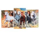 Модульная картина на подрамнике "Табун лошадей" (2-31х44; 1-31х51) 93х51 см - фото 318009750