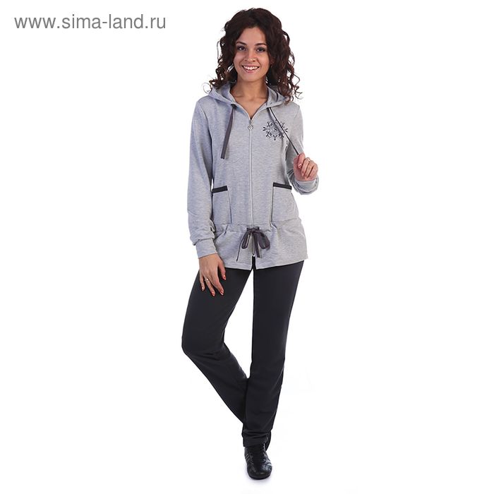 Комплект женский «Патрисия» (толстовка, брюки), цвет серый меланж, , размер 56 - Фото 1