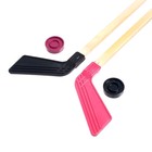 Детский хоккейный набор, 2 шайбы, 2 клюшки 80 см, МИКС - Фото 4