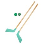 Детский хоккейный набор, 2 шайбы, 2 клюшки 80 см, МИКС - Фото 6