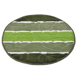 Коврик для ванной «Листопад», d=55 см, зелёный