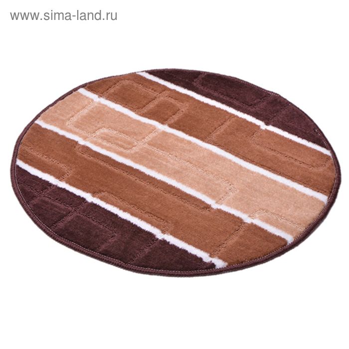 Коврик для ванной «Авангард», d=55 см, коричневый - Фото 1