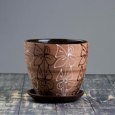 Горшок цветочный Витраж 5л с подставкой