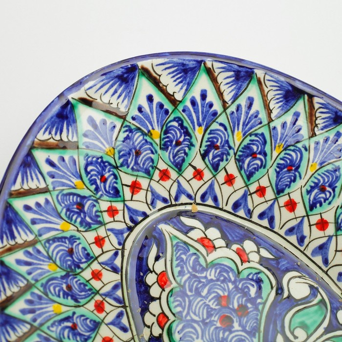 Селедочница Риштанская Керамика "Узоры", 34 см, разноцветное, овальное - фото 1908332223