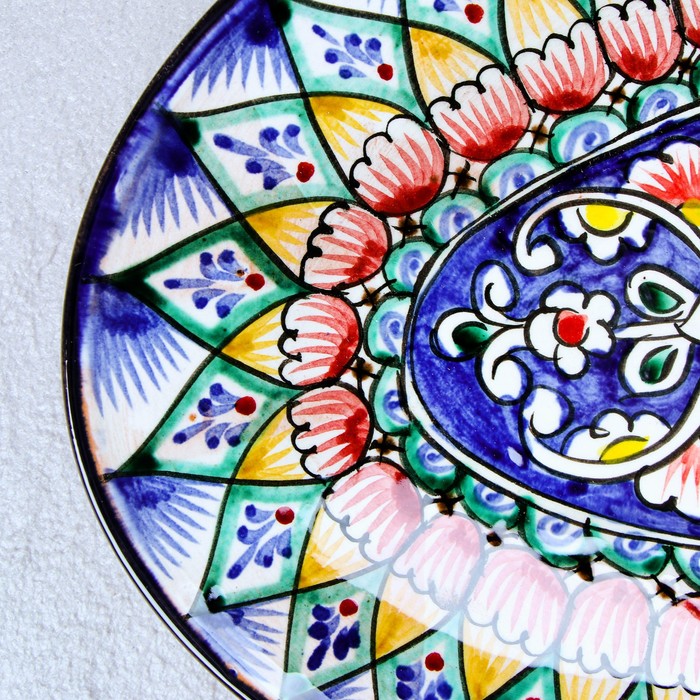 Селедочница Риштанская Керамика "Узоры", 34 см, разноцветное, овальное - фото 1908332226