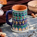 Кружка узбекская Риштанская Керамика «Узор», 500 мл, синяя - Фото 1