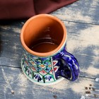Кружка узбекская Риштанская Керамика «Узор», 500 мл, синяя - Фото 3