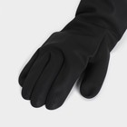 Перчатки хозяйственные резиновые,  Доляна, размер L, супер плотные, 100 гр, цвет чёрный - Фото 2