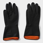 Перчатки хозяйственные резиновые Доляна, размер L, защитные, химически стойкие, 100 гр, цвет чёрный - фото 9301669