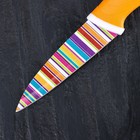 Нож кухонный с антиналипающим покрытием «Полосы», лезвие 8,5 см, цвет МИКС - Фото 2