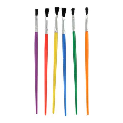 Кисть для рисования, синтетика, № 2, плоская, с цветной ручкой, международный размер