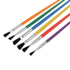 Кисть для рисования, синтетика, № 2, плоская, с цветной ручкой, международный размер, МИКС - фото 120038892