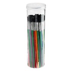 Кисть для рисования, синтетика, № 2, плоская, с цветной ручкой, международный размер, МИКС - фото 120038893