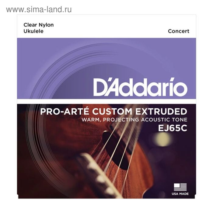Струны для концертного укулеле D'Addario EJ65C прозрачный нейлон - Фото 1