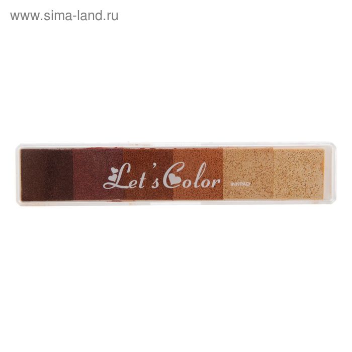 Штемпельная подушка "Кофейная палитра" (набор 6 цветов) 12,4х2,4 см - Фото 1